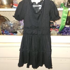 Miami Black Ruffled Kids Casual Dress
